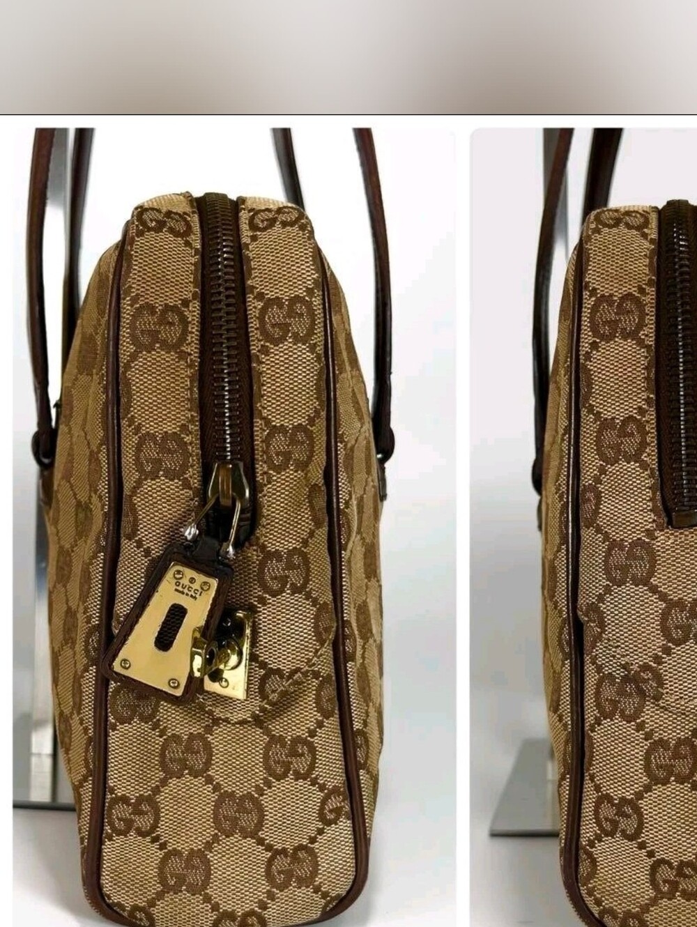 Authentic Vintage Gucci GG Canvas Boston Bag or Shoulder Bag - Picture 3 of 13